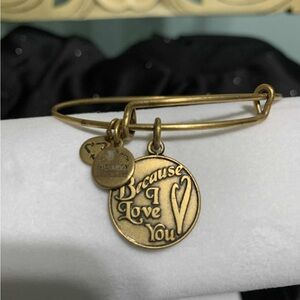 Alex & Ani Gold Bangle Bracelet with Charm